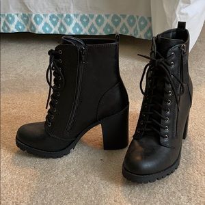 Soda- combat heeled booties